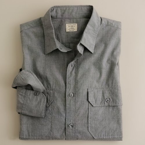 Jcrew slate poplin utility shirt